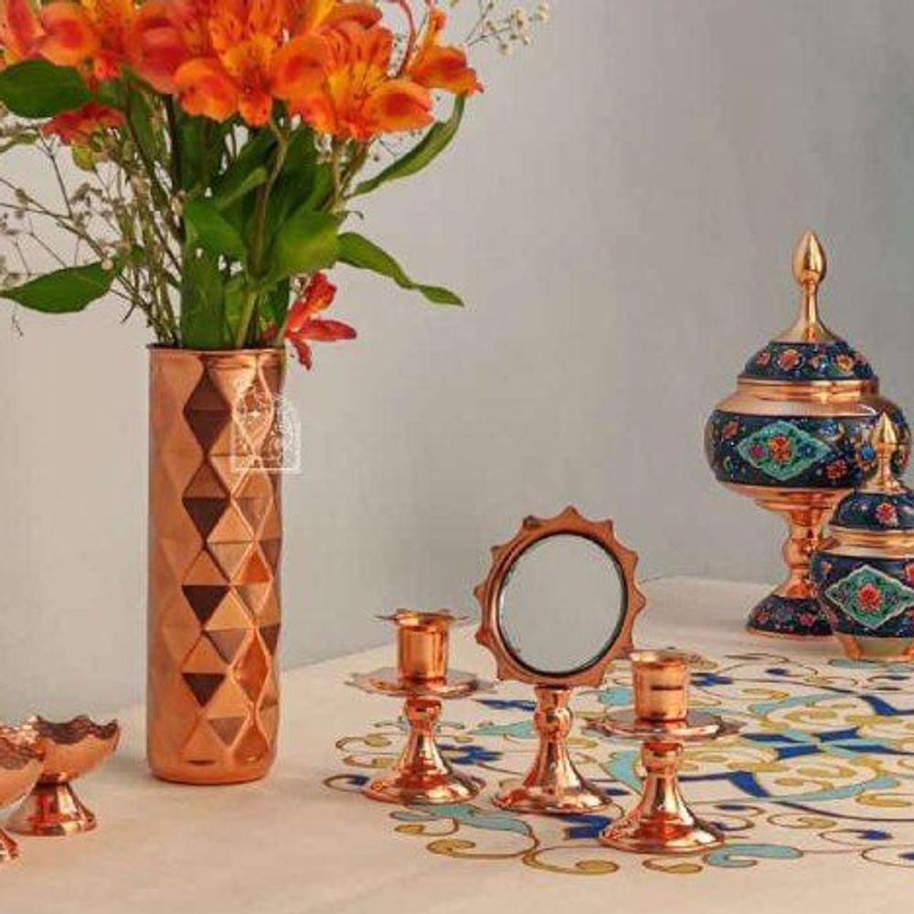 Набор медное зеркало и 2 подсвечника Exirmes 30220272 Иран Набор медное зеркало и 2 подсвечника Exirmes 30220272 Иран