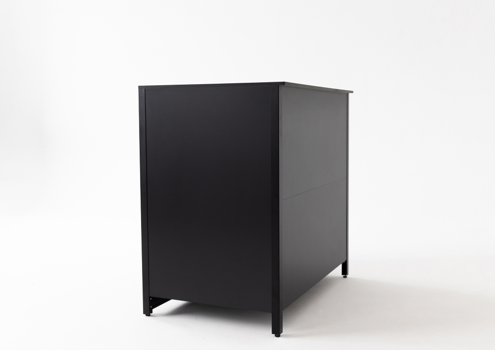 Шкаф напольный Lounge D-03, 90 см, черный/серый каспий