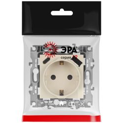Розетка ЭРА Серия 12 12-4108-02 2P+E 16A-250В со шторками с USB type-A+C 5В-3А слоновая кость