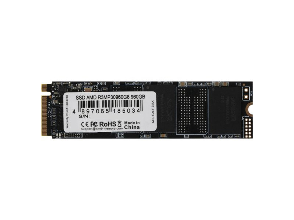 SSD накопитель AMD Radeon R3 960ГБ, M.2 2280, PCIe 3.0 x4, [R3MP30960G8]