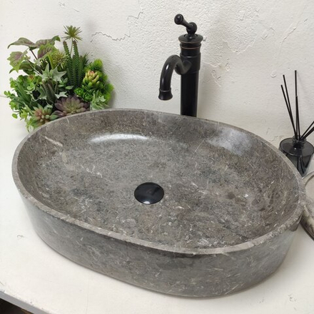 Раковина из мрамора Oval Grey Big OM-61547 60*40*13