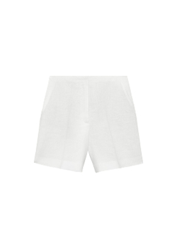 Прямые шорты изо льна со средней посадкой