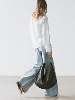 Massimo Dutti Рубашка из хлопкового поплина, белый