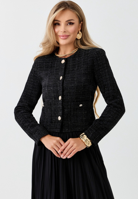 Жакет твид черный