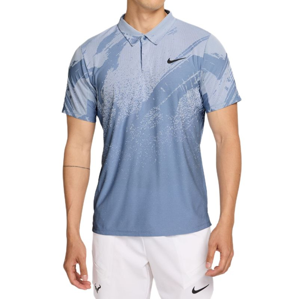 Мужское теннисное поло Nike Court Paris Slam Advantage Dri-Fit Tennis - work blue/hydrogen blue/black