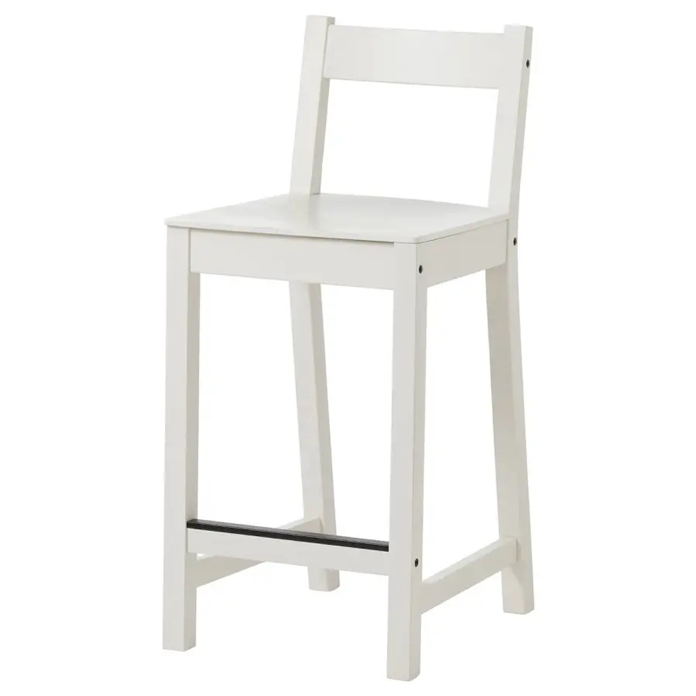 Барный стул со спинкой - NORDVIKEN IKEA/НОРДВИКЕН ИКЕА, 88х40х45 см, белый