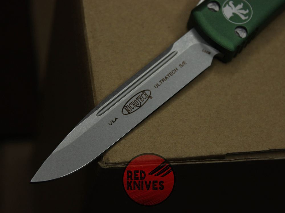 Нож Microtech Ultratech Standard S/E A+++ - зеленая рукоять, клинок апокалиптик