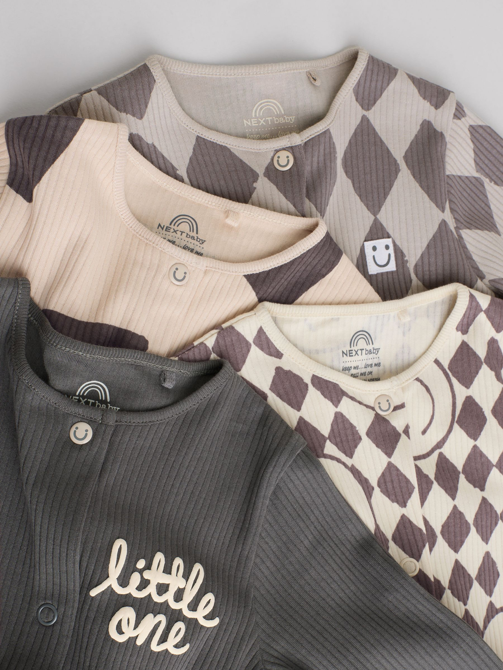 Комбинезон / Cлип для малышей Next F13-451, 4 шт., Серый, Бежевый