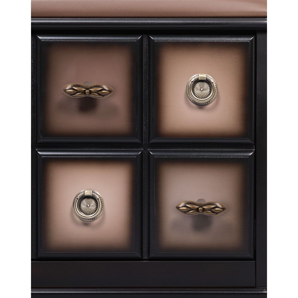 Банкетка Пандора 3 с обувницей Орех Оберджин Шоколад