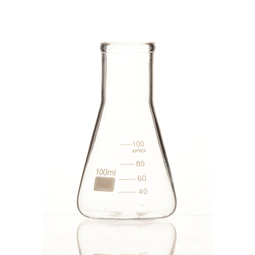 Колба коническая, 100 мл, широкое горло