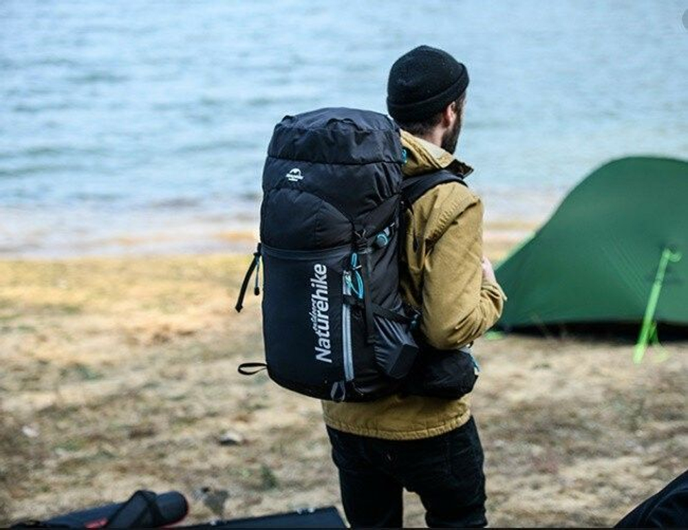 Рюкзак туристический Naturehike 45 л NH18Y045-Q, черный, 6927595730669