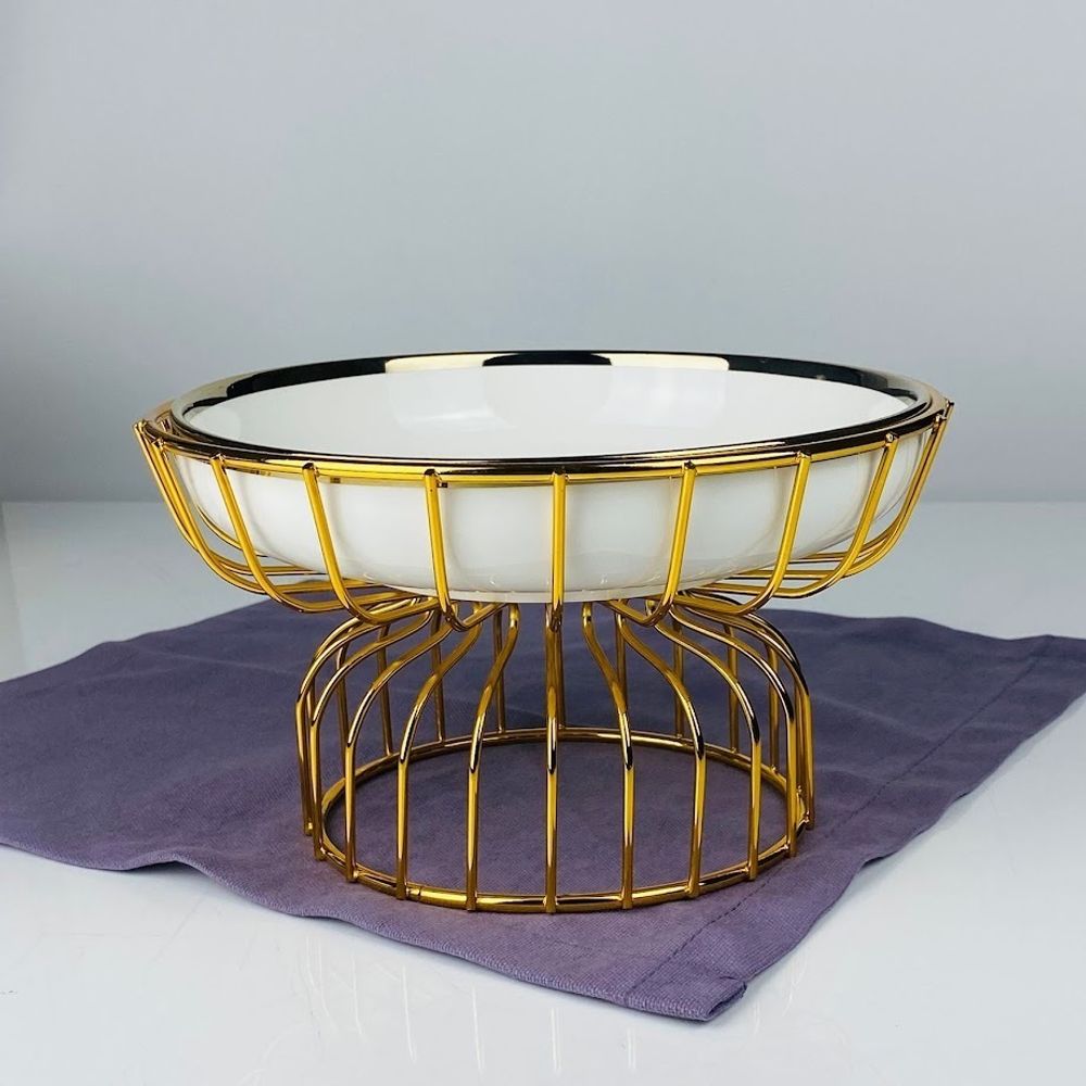 Lenardi 164-008 Блюдо 21см на подставке MULTICOLOR в под.уп.(х12)Фарфор