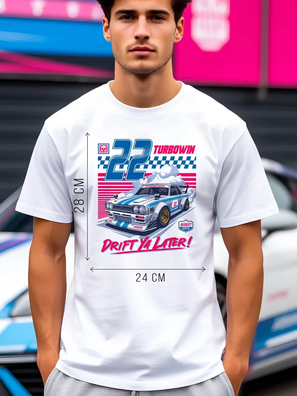 Футболка мужская y2k с принтом машиной