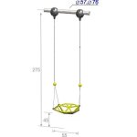 Качели одиночные подвесные высотой 300 см, диаметр крепления на трубу 76 мм