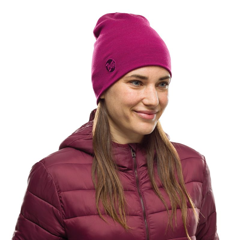 Теплая шерстяная шапка Buff Hat Wool Heavyweight Solid Raspberry Фото 3