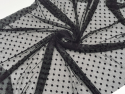 Эластичная сетка, черный с мушками (мушка 5мм), (Арт: ESM-170)