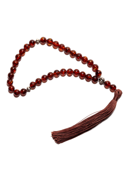 Мужские мусульманские чётки из натурального янтаря, диаметр бусин 9 мм. Четки ручной работы из Калининграда