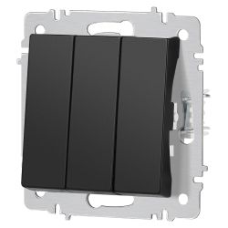 Выключатель Intro Accent 6-106-05 тройной, 10А-250В, IP20, СУ, AL/CU, антрацит | Intro