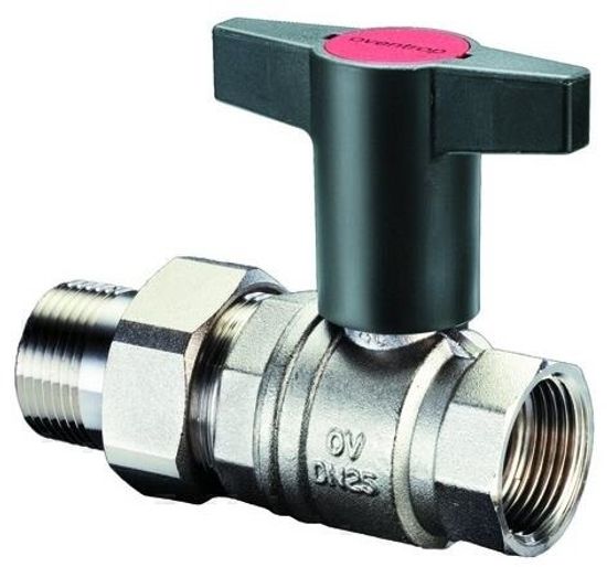 Кран шаровый Oventrop Optibal 1/2" НГ арт. 1075704 с американкой маховик пластмассовый