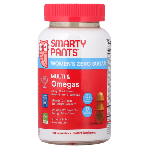 SmartyPants, мультивитамины и омега-кислоты для женщин, со вкусом апельсина, 90 жевательных таблеток