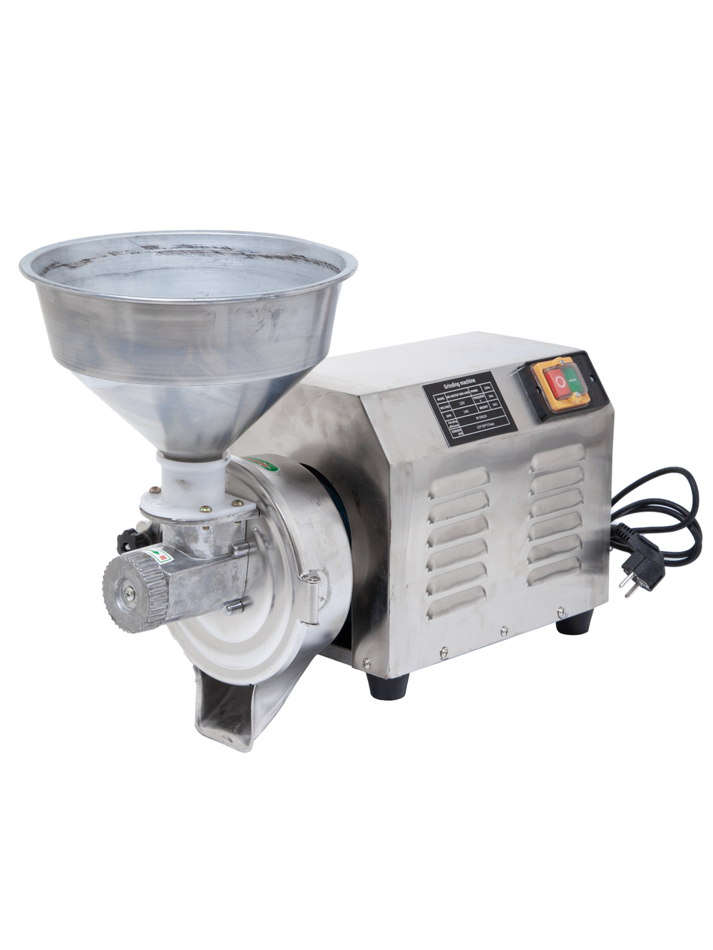 Жерновая мукомолка AKITAJP 6SM-140D (2200 Вт): промышленная зерновая электрическая мини мельница для помола муки из зерна, урбеча, кофе и орехов