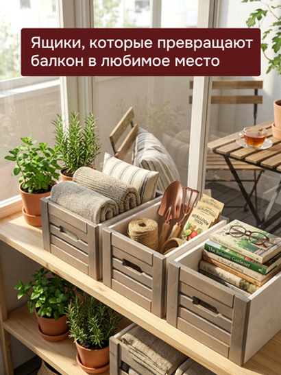 Корзина для хранения  "Венеция", из сосны набор 3 шт, белый воск/ фронт-серый бейц лак