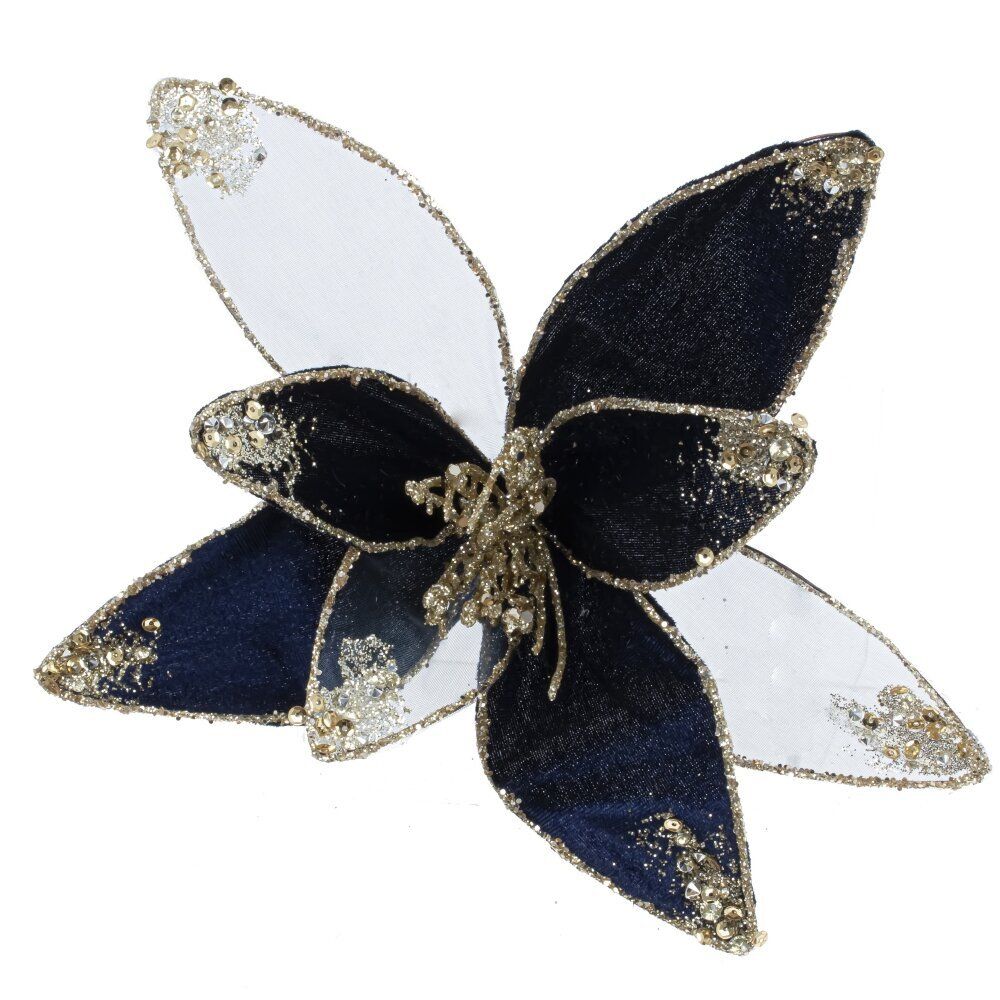 GAEM Цветок исскуственный "Пуансеттия" (на клипсе), D 23 см, L23 W23 H16 см