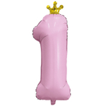 Шар фольгированный Цифра 1 81 см (Розовый)