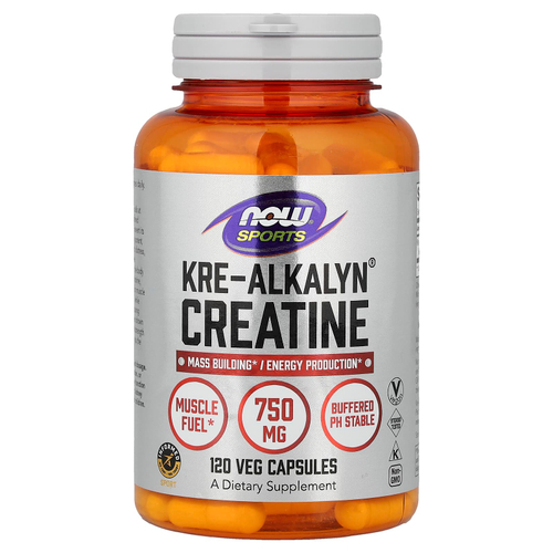 NOW Foods, Sports, креатин Kre-Alkalyn®, 120 растительных капсул (750 мг в 1 капсуле)