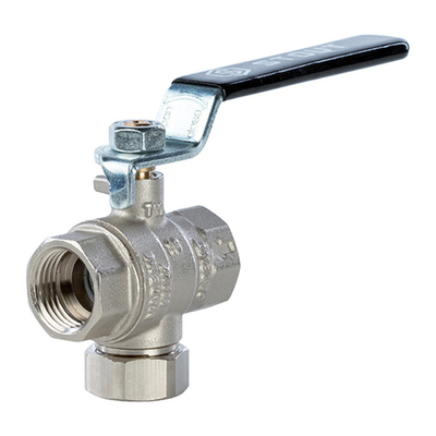 Кран шаровой с фильтром STOUT - 3/4" (ВР/ВР, PN30, Tmax 100°С, с фильтром, ручка-рычаг черная)