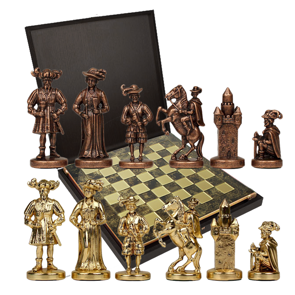 Manopoulos Шахматы бронзовые Рыцари Средневековья