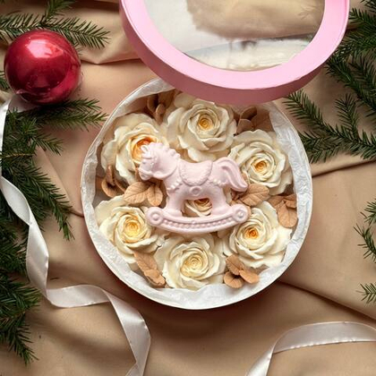 Розовое счастье: зефирные розы с символом 2026 года