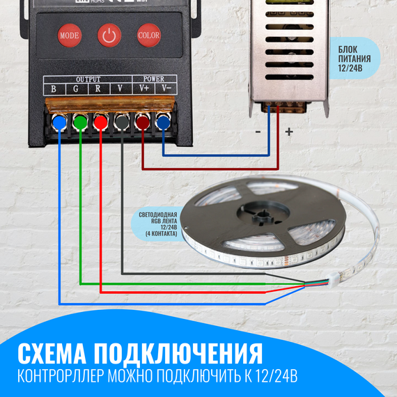 Умный WiFi RGB-контроллер Smart Aura (4 контакта). Работает с Алисой, Марусей