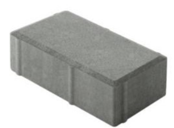 Тротуарная плитка Брусчатка Серый основа - серый цемент 200*100*40мм Фабрика Готика