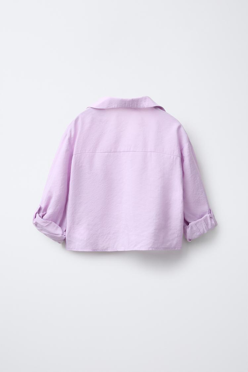 ZARA РУБАШКА СТРУЯЩЕГОСЯ КРОЯ С УЗЛОМ, СВЕТЛАЯ МАЛЬВА