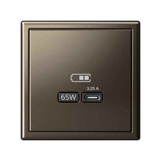 Розетка USB ArtGallery тип C 65Вт QC PD высокоскор. ЗУ механизм мокко SE GAL000627