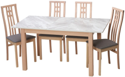Стол TME-6931 MBH SWEDEN белый мрамор / MILKY WHITE  M-City