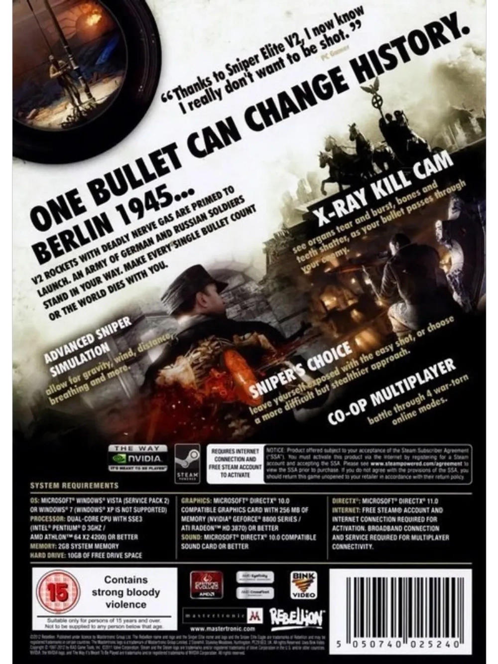 Sniper Elite V2 (2012) игра для ПК (на DVD диске)