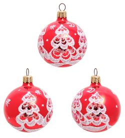 Элита НФШ-1198/1 Набор ел.украшений Шар 3шт «Ёлочка» 60 мм