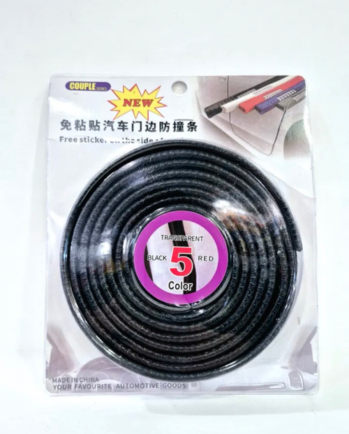 Защитная (Черная) полоса для края двери автомобиля, обшивка дверей, 5 метров, черный (1 шт.)