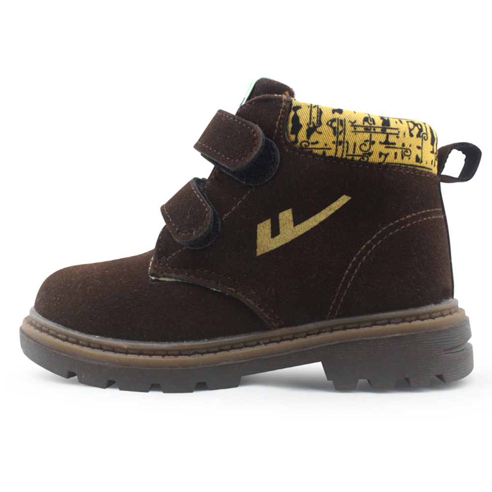 Ботинки детские с принтами замшевые на липучке