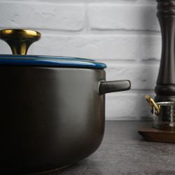 Кастрюля 4,5 л, 22/15,5*17,5 см с крышкой керамическая Style Buffet New Kitchen P.L. Proff Cuisine