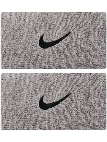 Напульсник теннисный Nike Swoosh Double-Wide Wristbands - серый