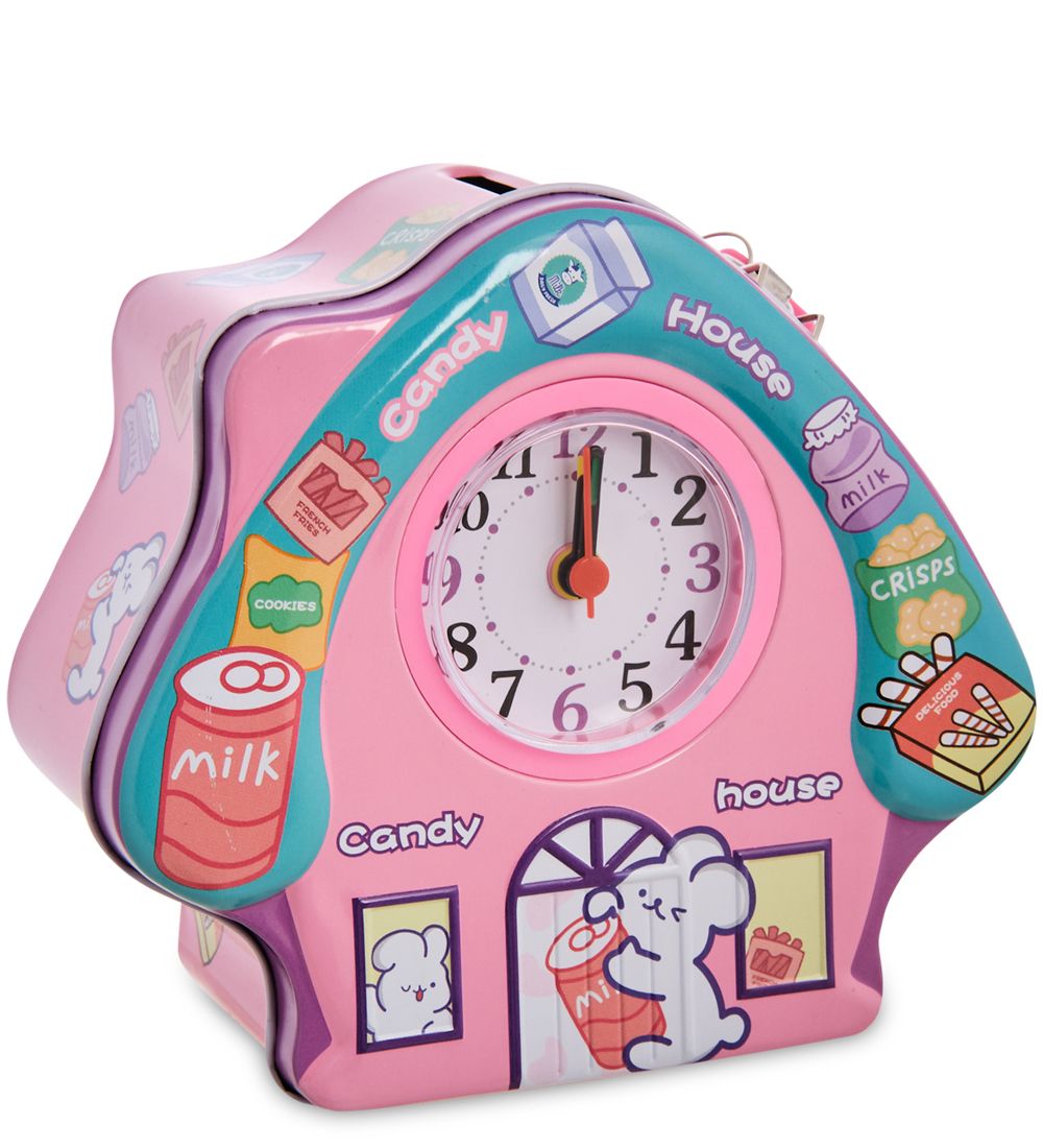 BX- 89/2 Метал. копилка с часами «Домик»