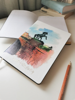 Ежедневник недатированный "Санкт-Петербург. Аничков мост" А5 168 листов, гибкая обложка экокожа, на сшивке