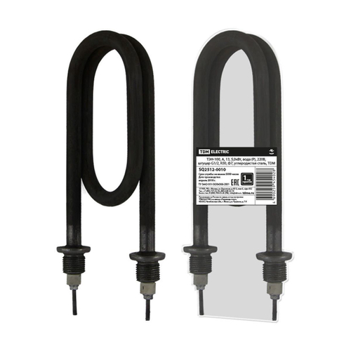 Тэн для воды, углерод сталь, 5 кВт, D13 мм, R30 мм, Ф7, G1/2, TDM, SQ2512-0010
