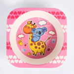 4611372 Набор бамбуковой посуды "Жираф и коала", тарелка, миска, стакан, приборы, 5 предметов