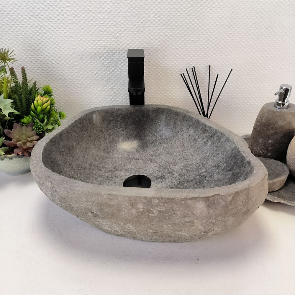 Раковина из речного камня RS-63558 (45*40*15) 0122