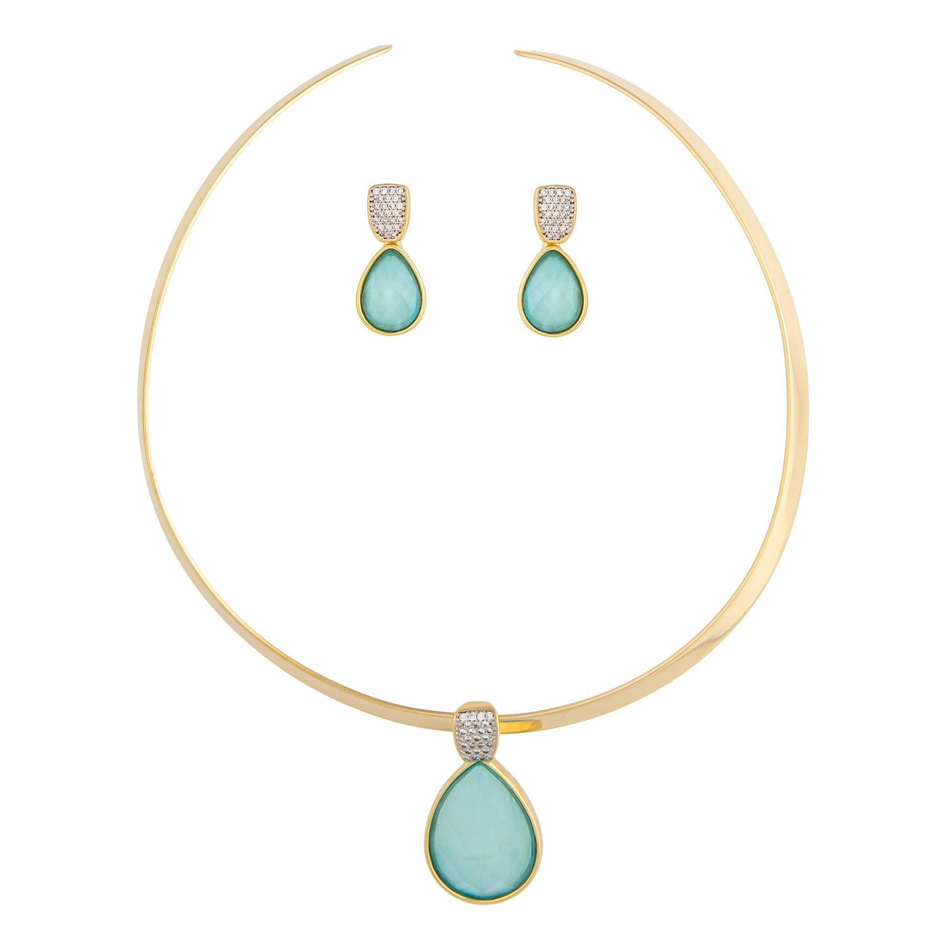 Комплект Possebon Pearl Blue Sky Agate S9526.21 B/G