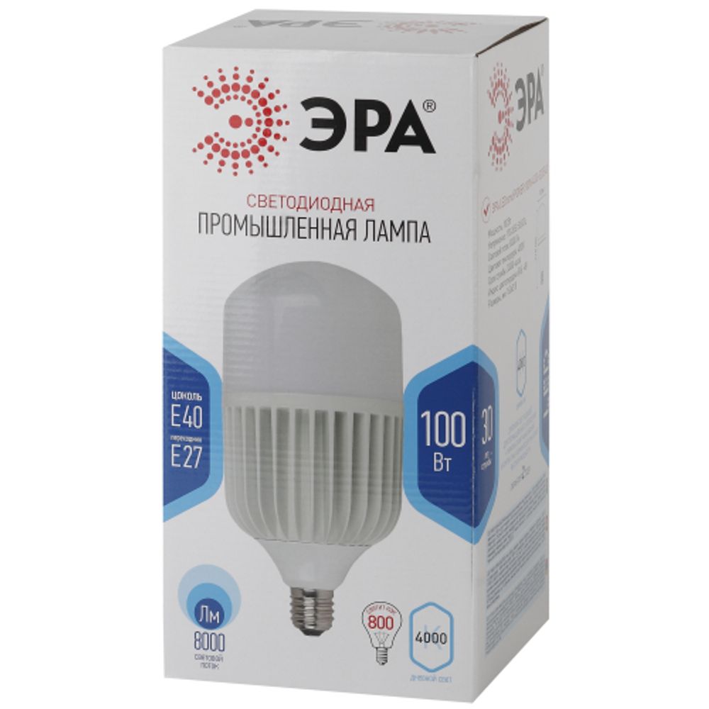 Лампа светодиодная POWER ЭРА STD LED T160-100W-4000-E27/E40 100Вт. колокол нейтральный белый свет Е27/Е40